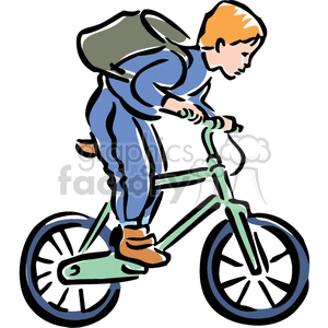 Child riding bicycle.