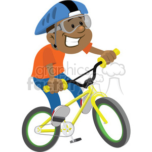 Boy riding bike.