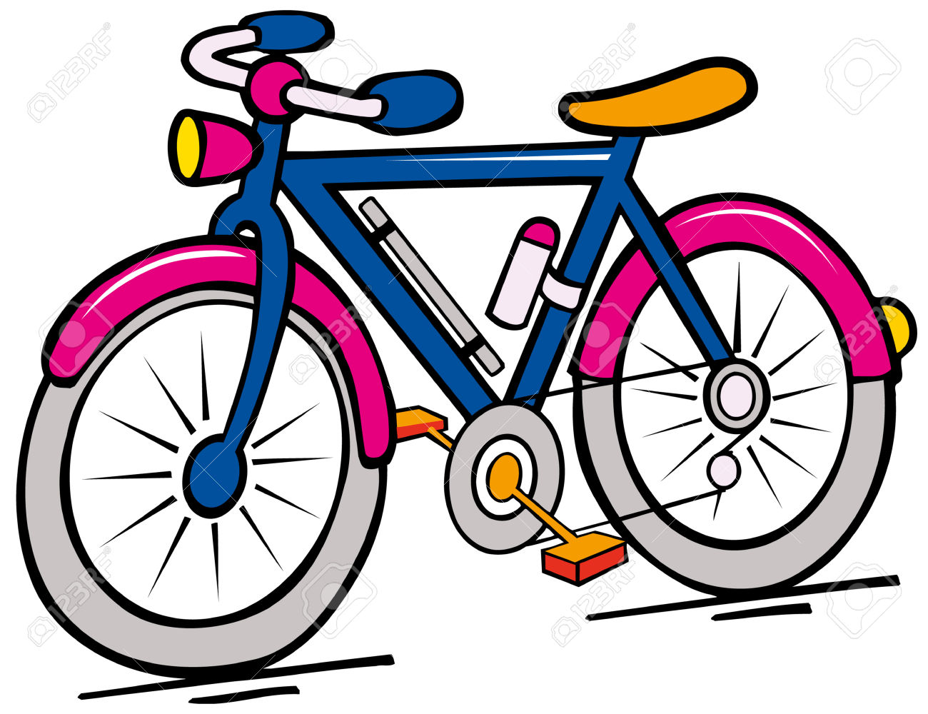 Cartoon pictures bicycle.