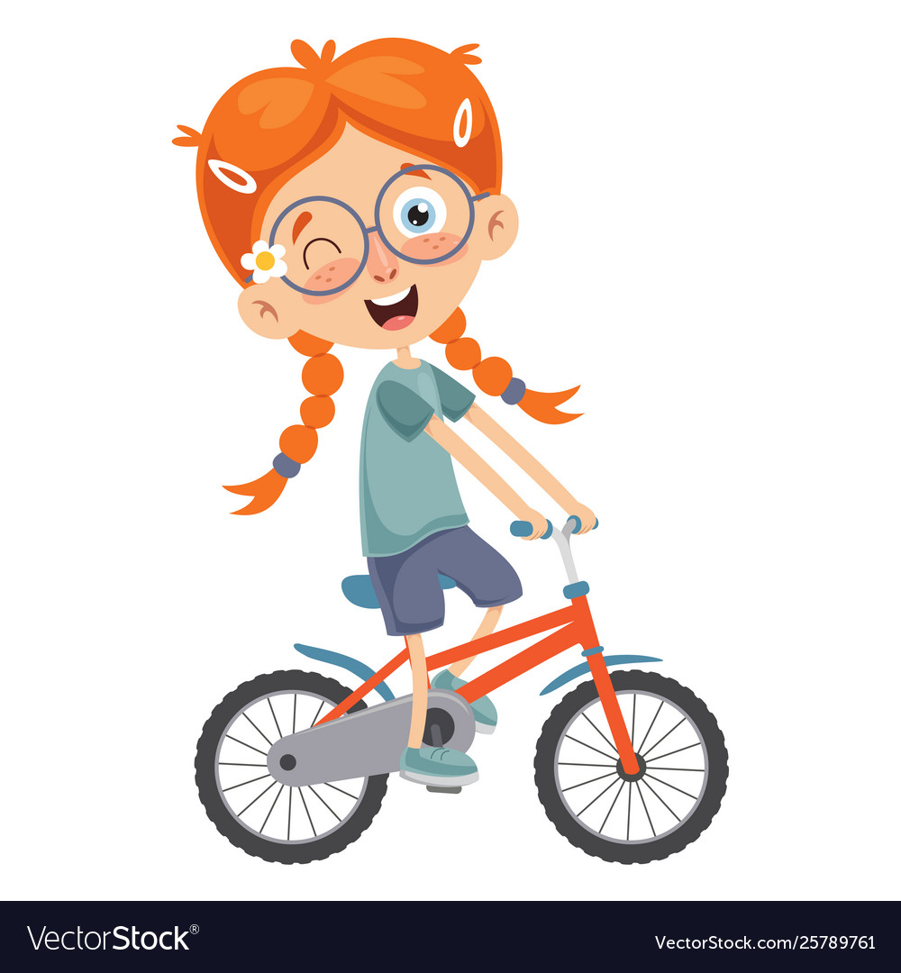 Kid riding bike.