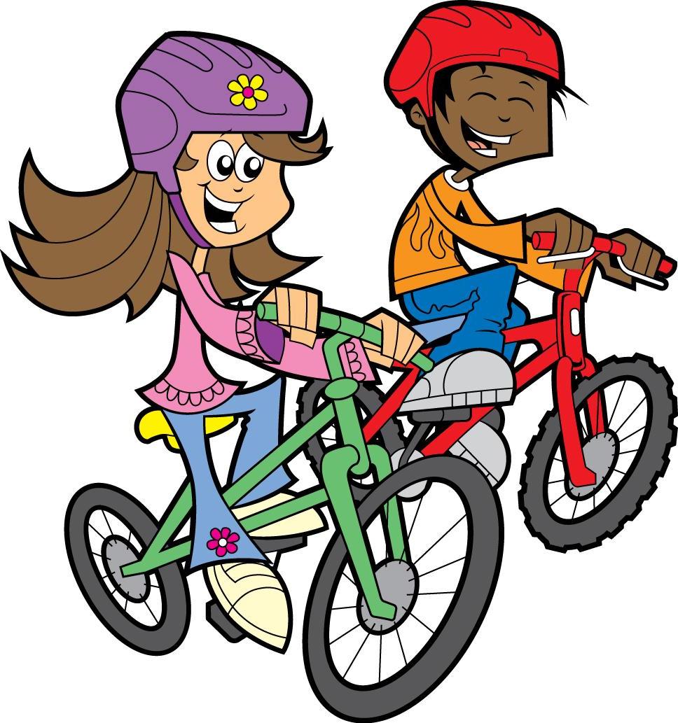 Riding bicycle clipart.