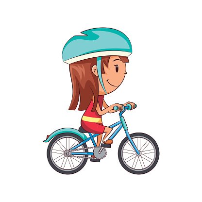 Girl riding bike.