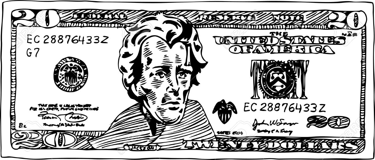 Free Black And White Dollar Bill, Download Free Clip Art
