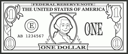 Dollar Bill Clipart Black And White Hd