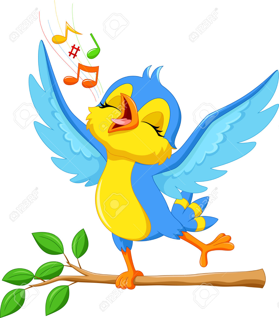 Bird Singing Clipart