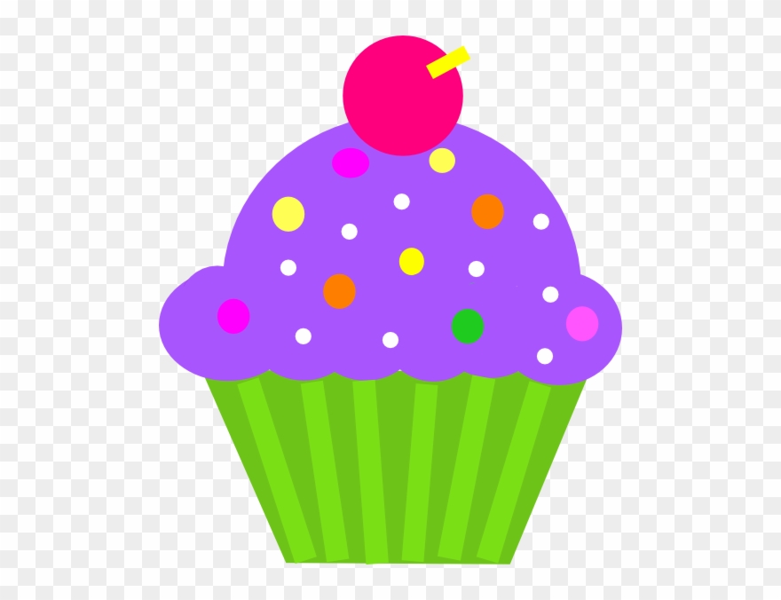 Cupcake Purple And Lime Clip Art