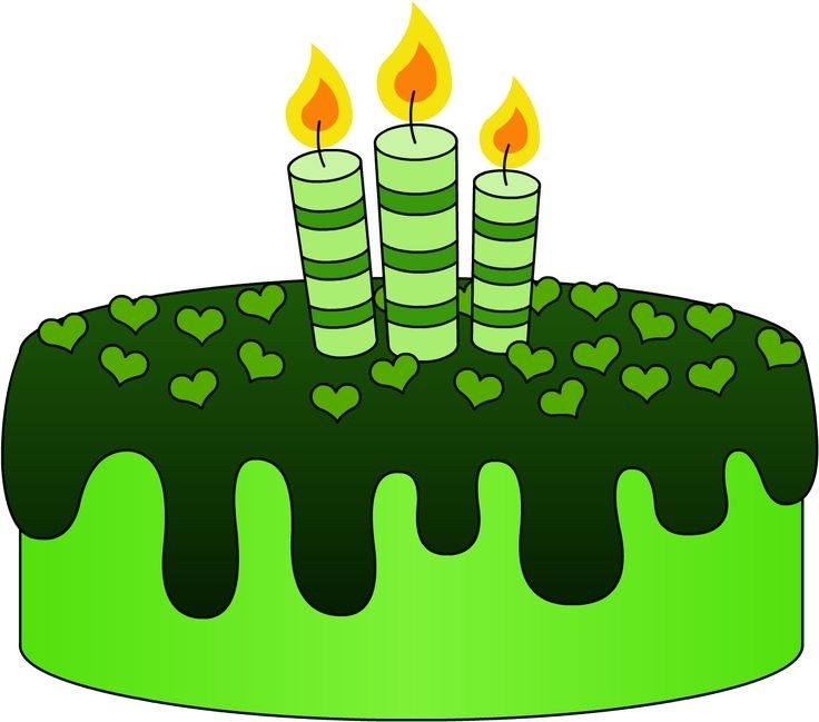 Birthday cake clip art green