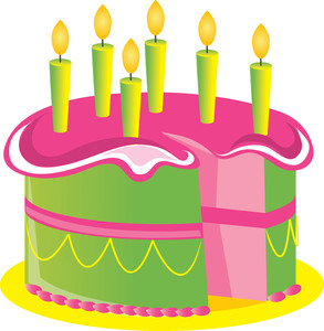Green birthday cake clip art
