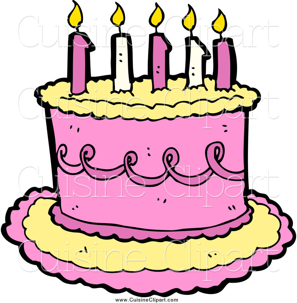 Pink birthday cake clipart