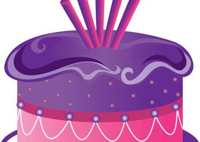 Purple birthday cake.