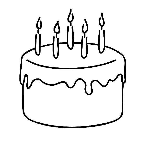 Birthday cake clip art free black and white