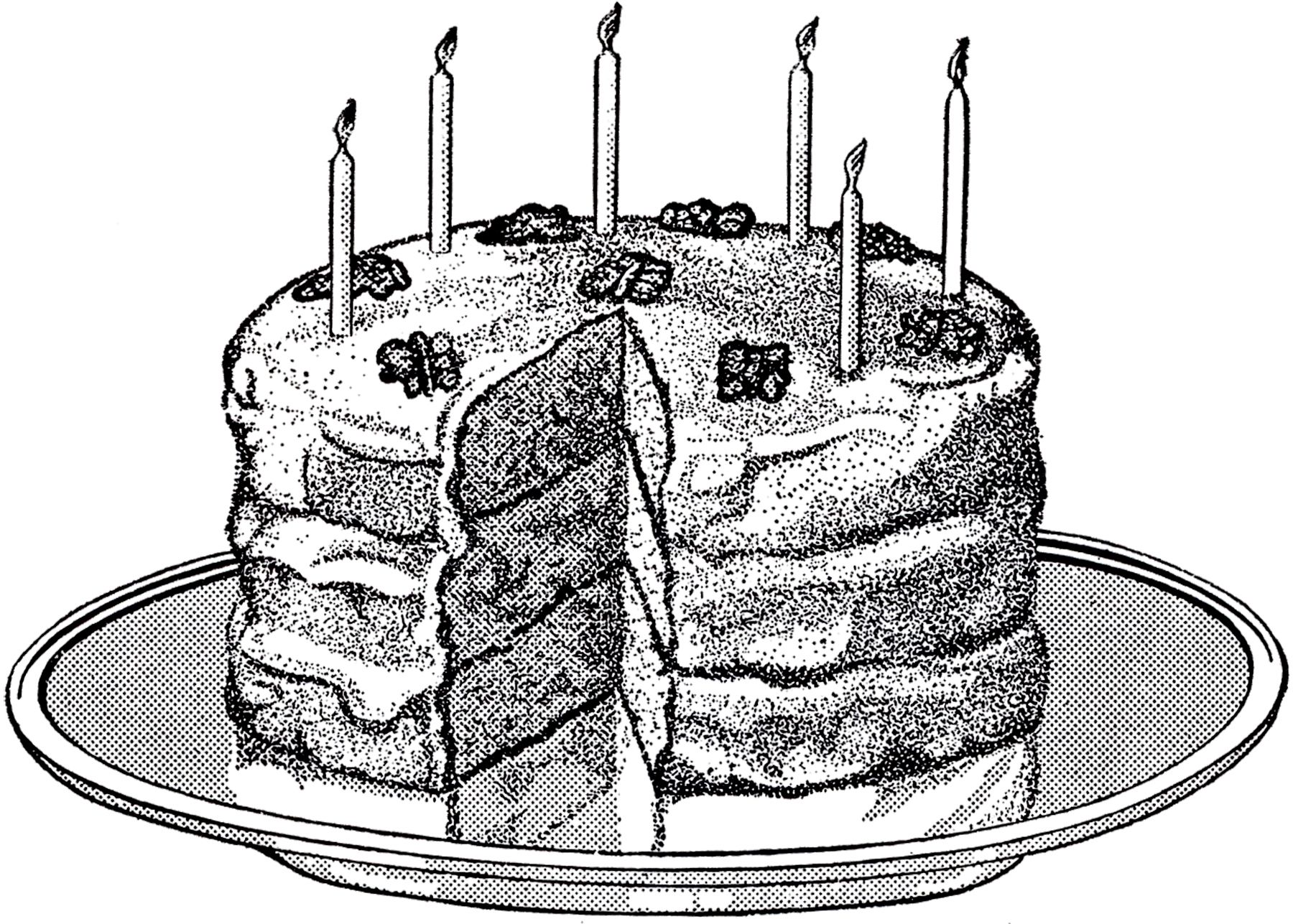 Vintage Birthday Cake Image