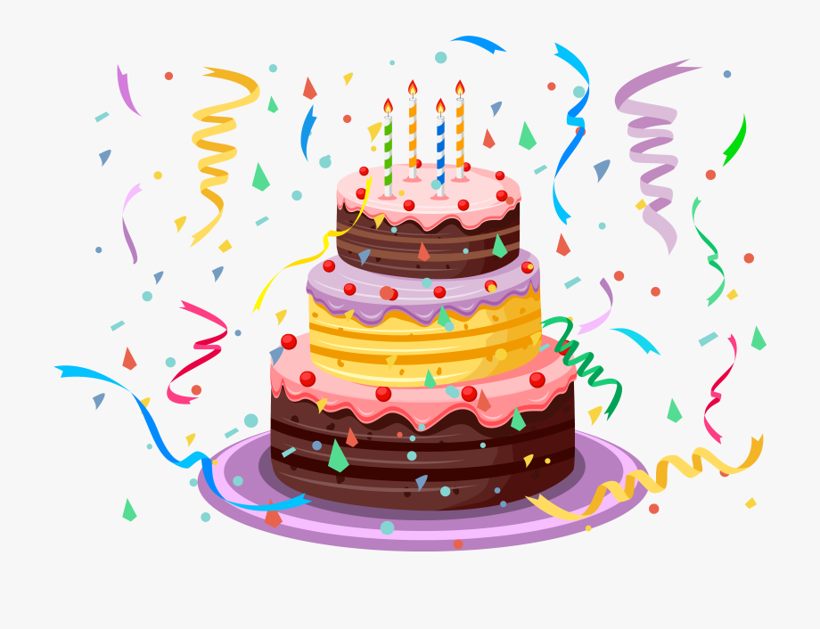 Birthday Cake With Confetti Png Clipart Picture