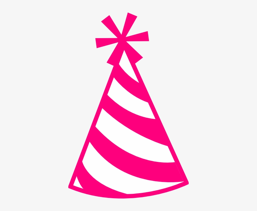Pink birthday hat.