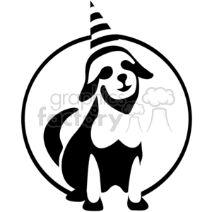 Dog wearing a birthday hat clipart