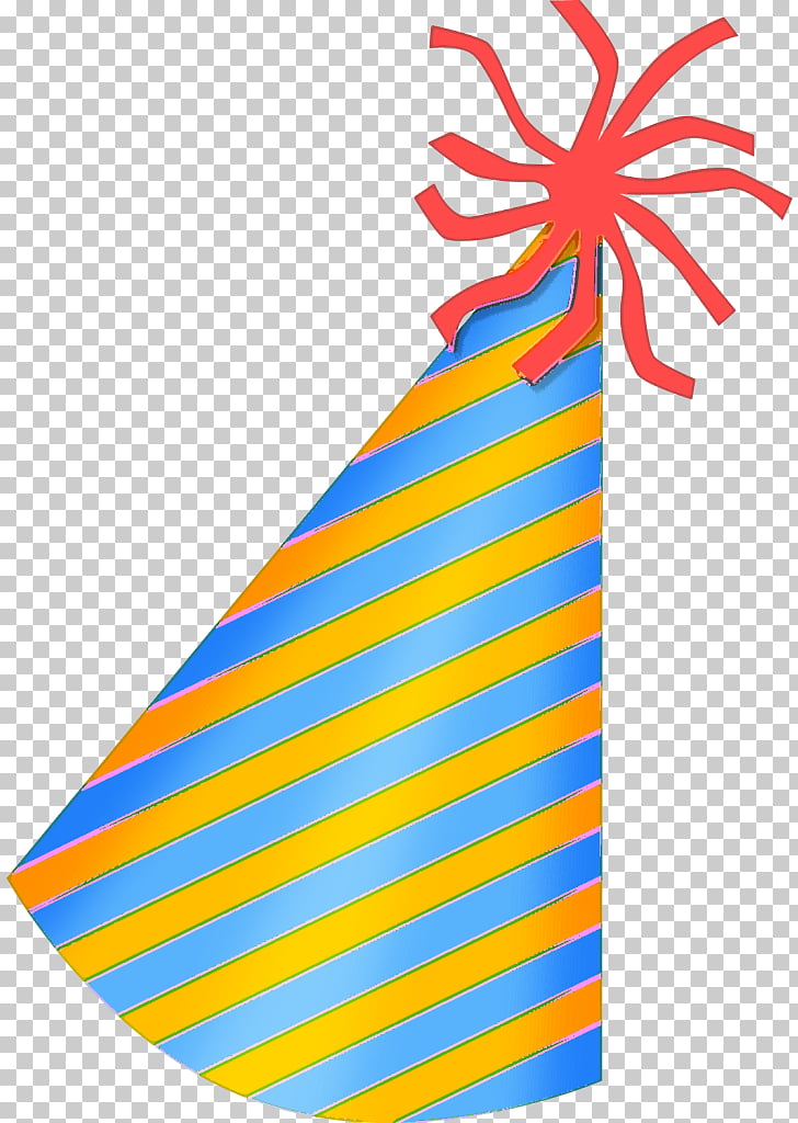 Party hat Birthday , Birthday Hat , blue and orange striped