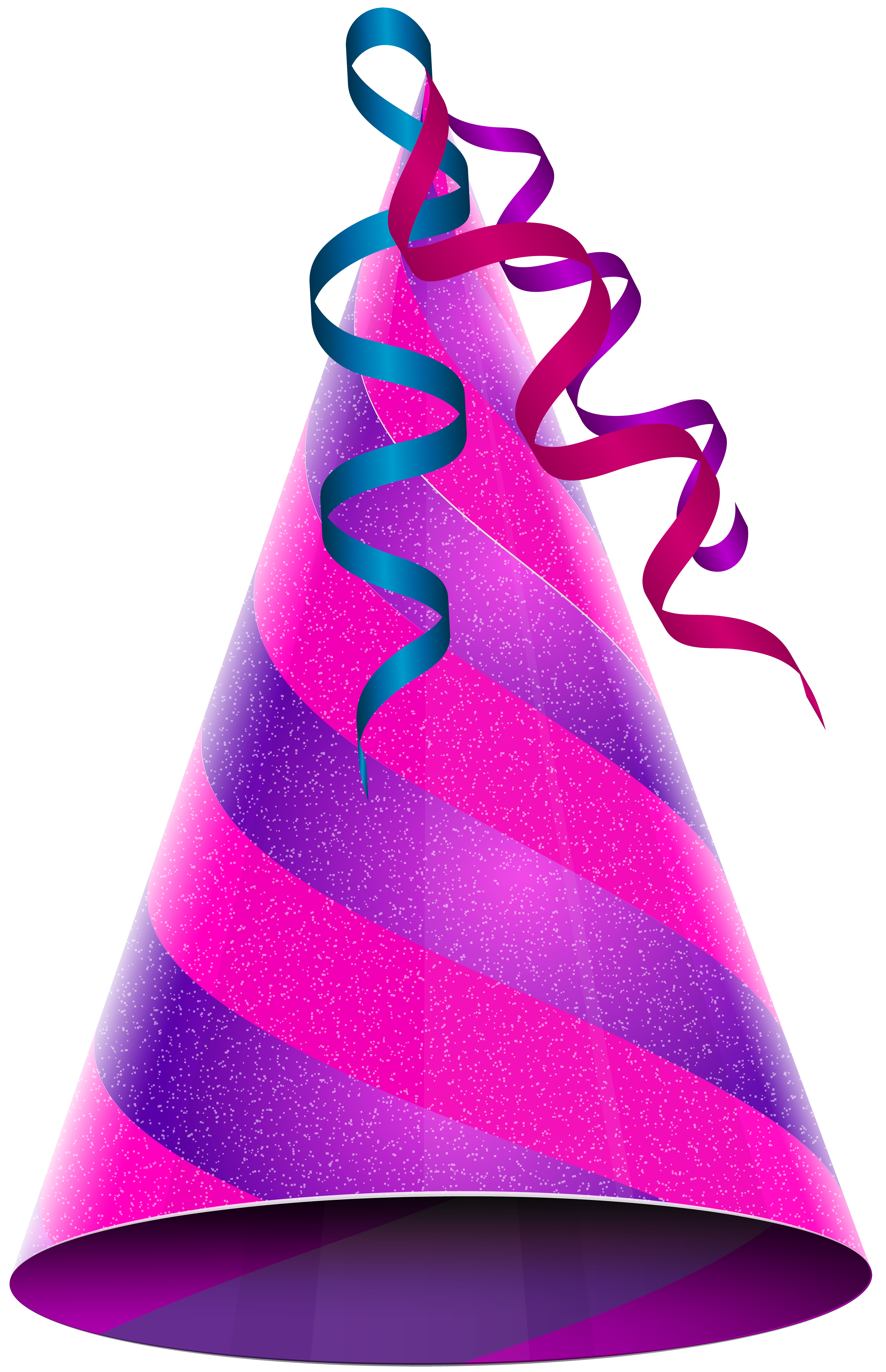Birthday Party Hat Purple Pink PNG Clip Art Image