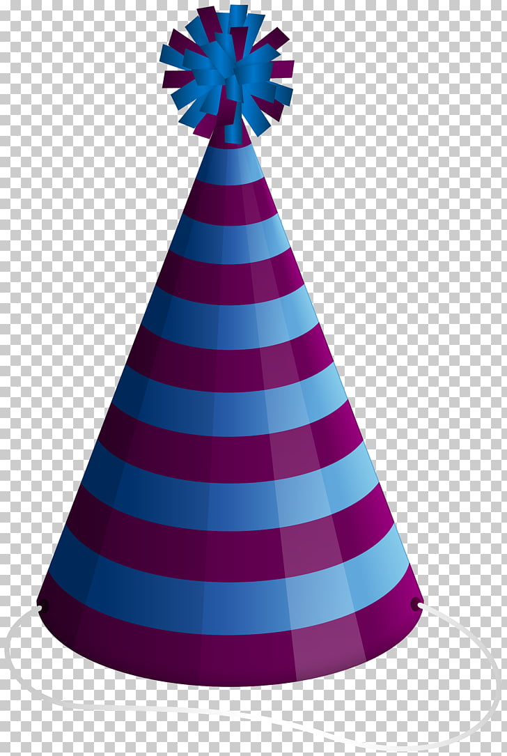 Party hat , Party Hat , purple and blue birthday cone PNG