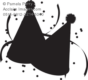 Clip Art Illustration of Party Hats Silhouette