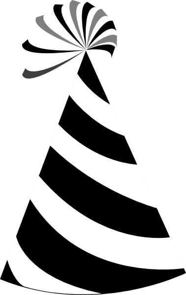 Hat black and white birthday hat clipart black and white