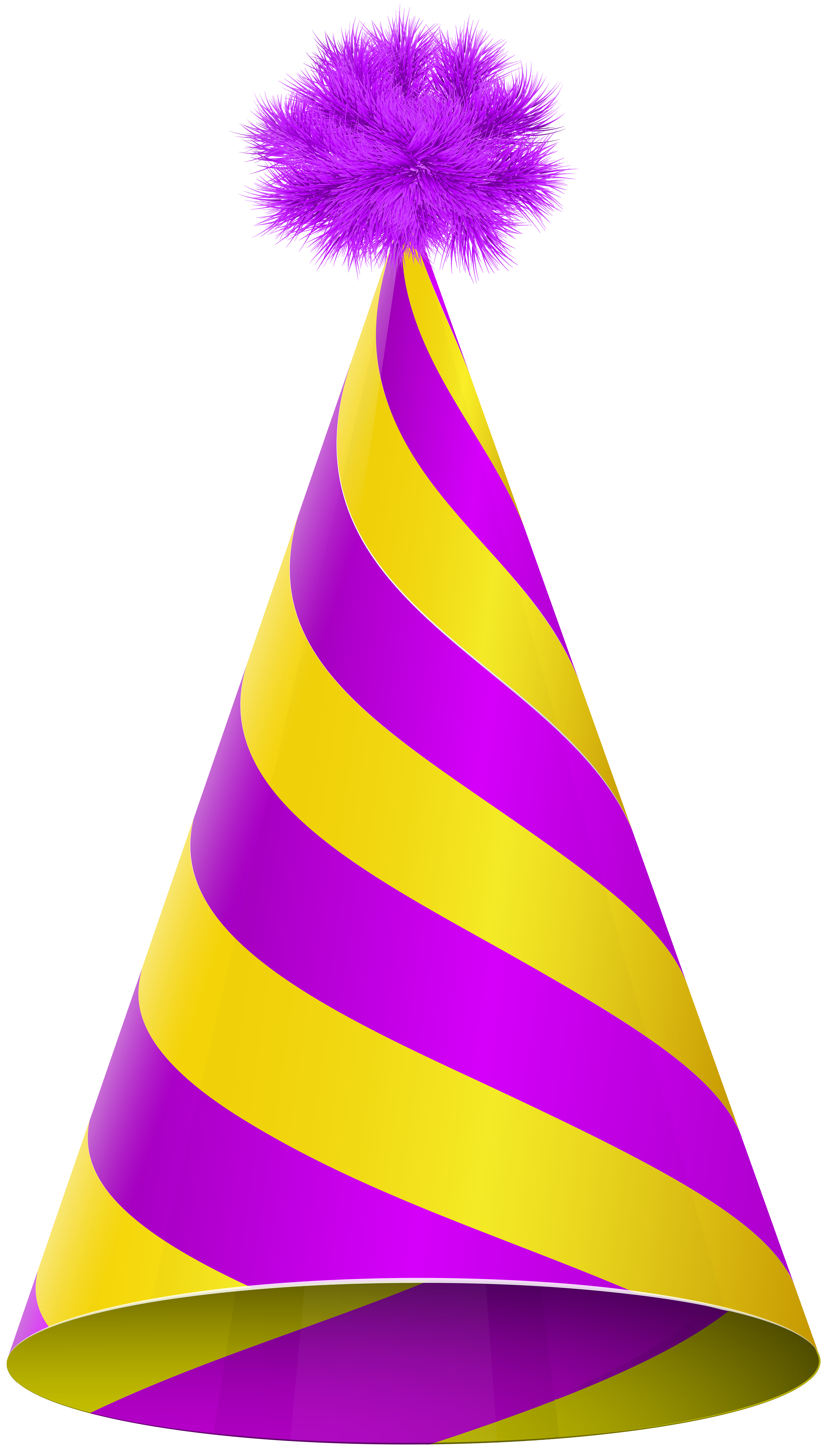 Party Hat Purple Yellow Transparent PNG Clip Art Image