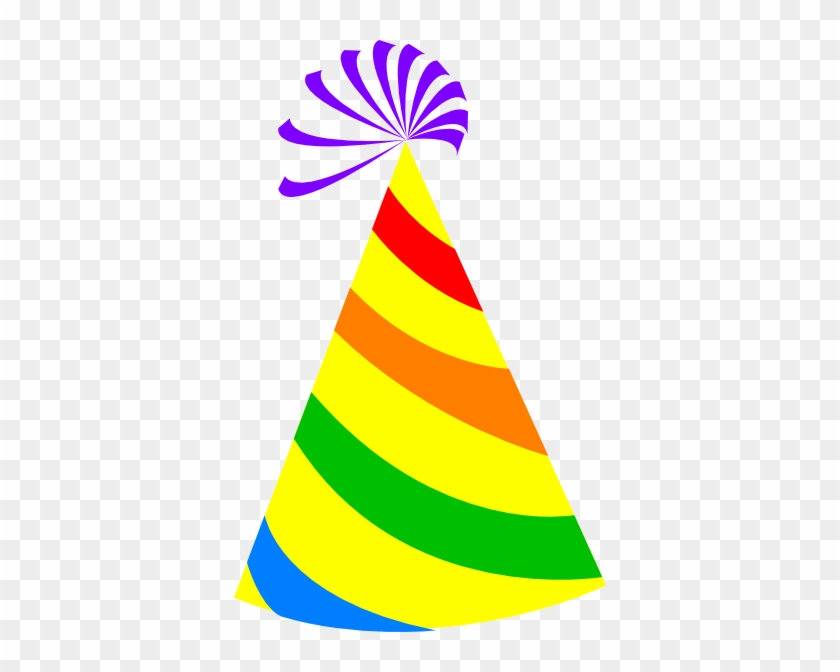 Rainbow party hat.