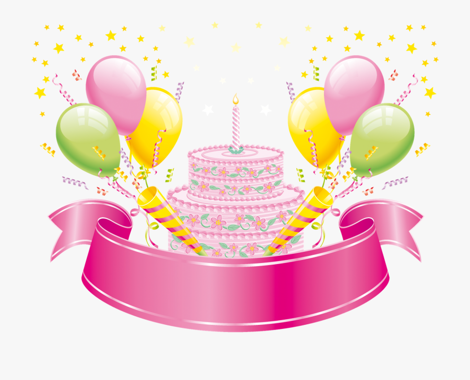 Cake Balloons Party Celebration Clipart Pinterest Border
