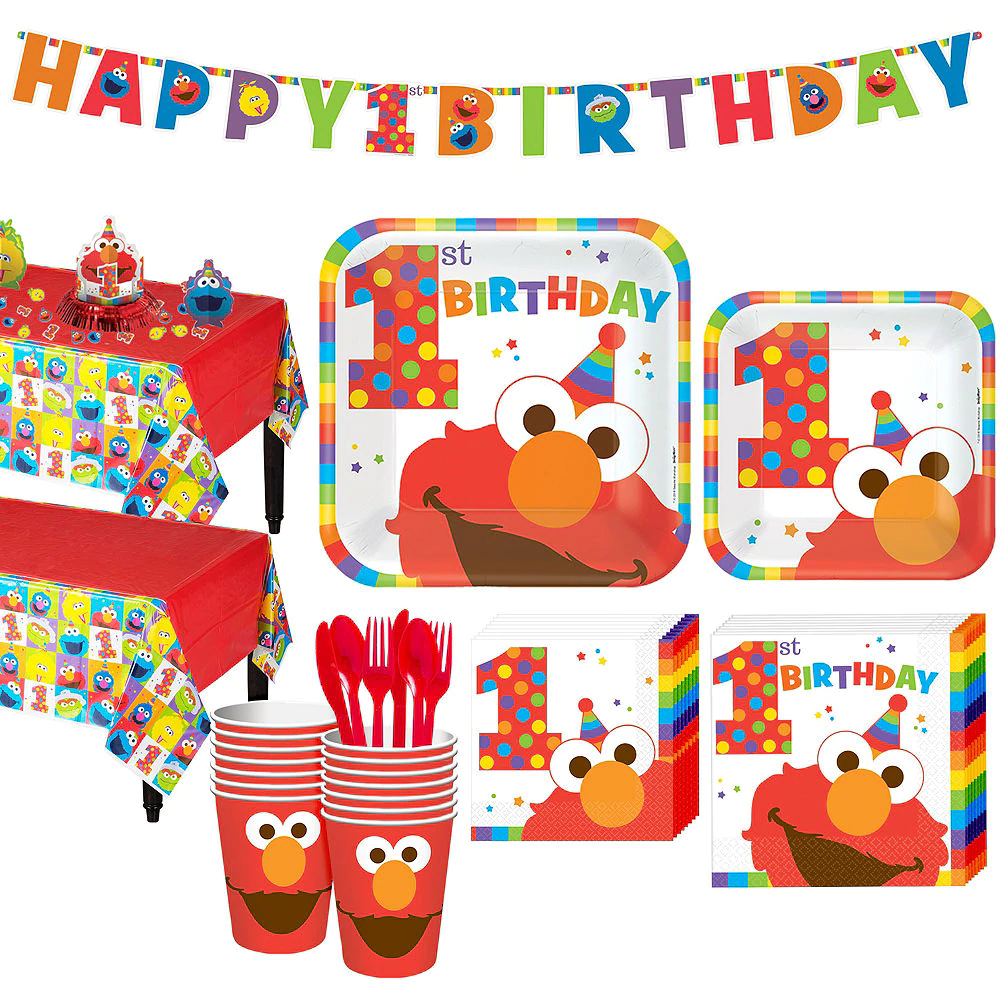 1st Birthday Elmo Party Kit for