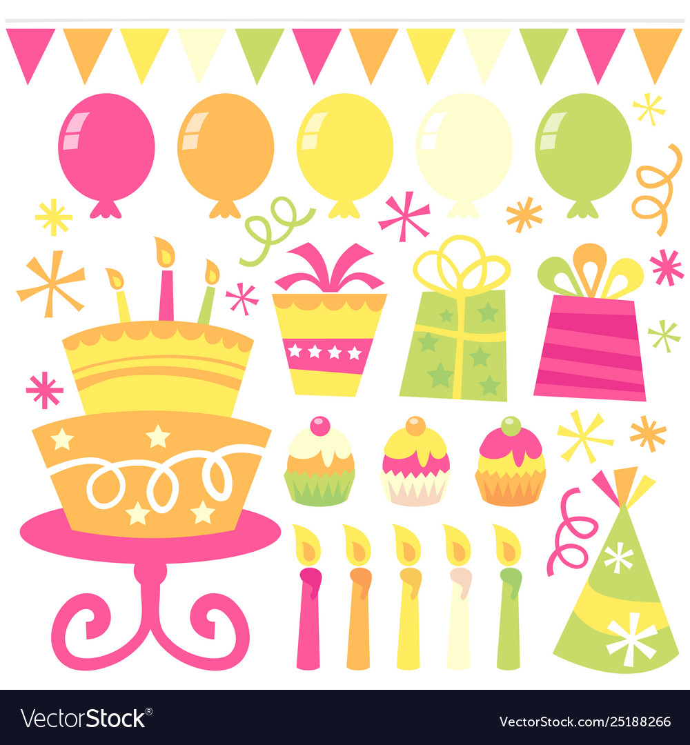 Birthday party clip art collection
