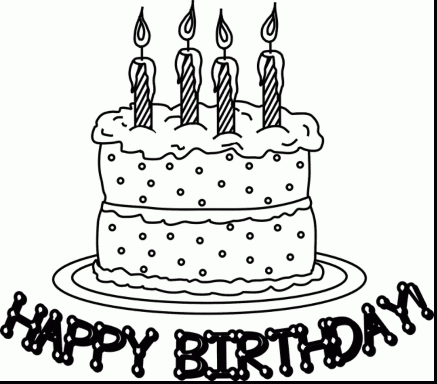 Free Clip art of Birthday Cake Clipart Black and White