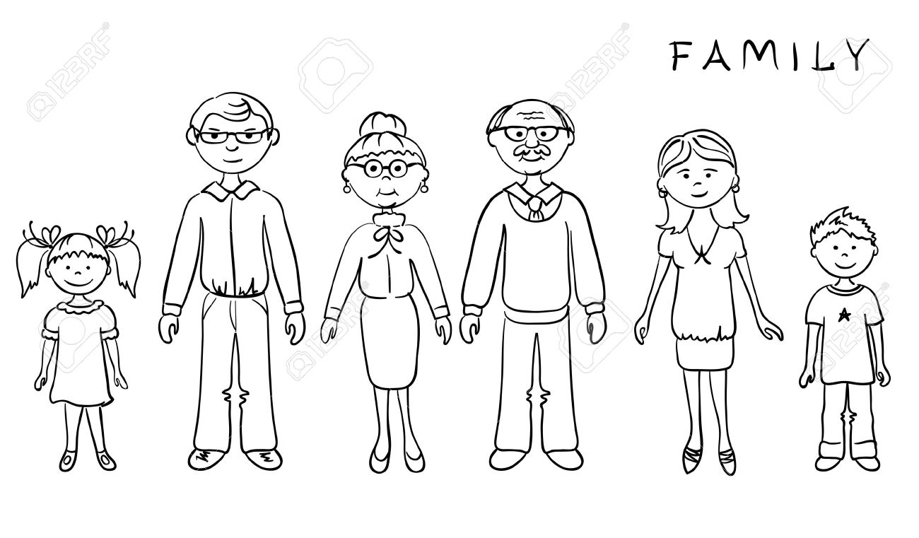 Family clipart black and white Awesome Family Clipart Black