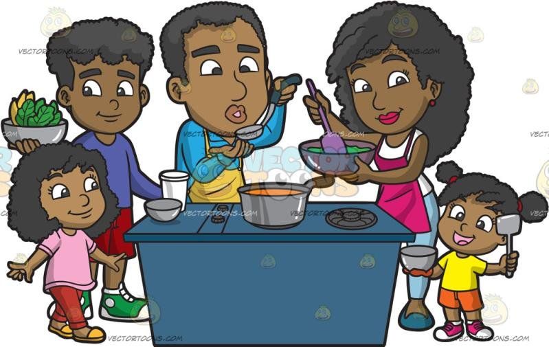 black family clipart animated