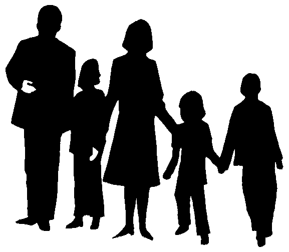 Family black and white image of family clipart black and