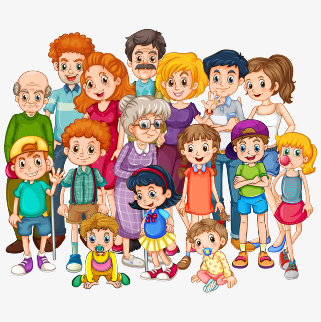 Extended family clipart black and white