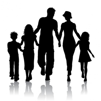 Family silhouette vectors.