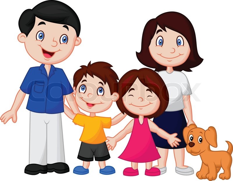 Nuclear family clipart black and white
