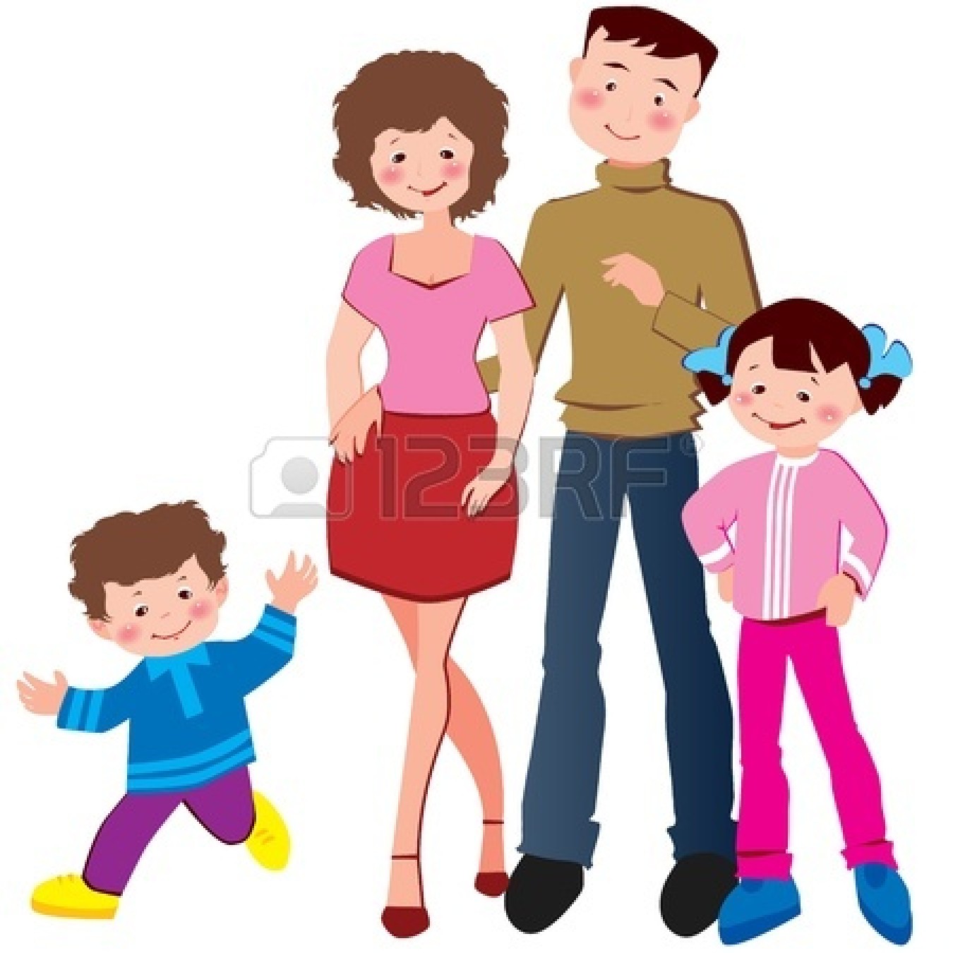 Nuclear family clipart black and white