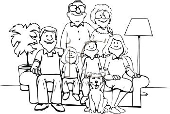 Family Portrait Clipart Black And White Hd