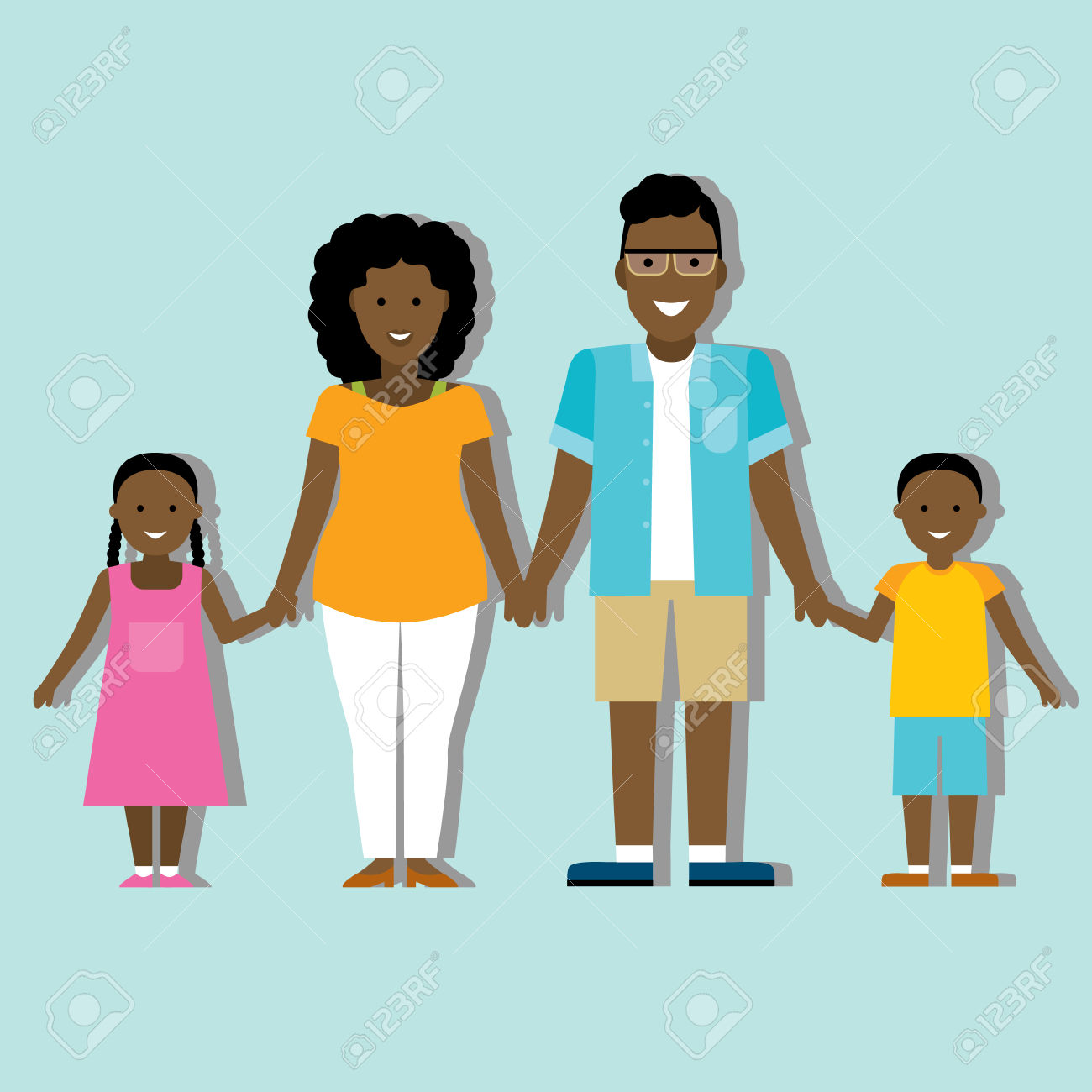 African American Family Clipart