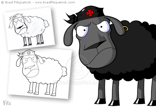 Angry black sheep.