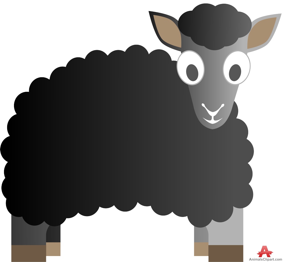 Clipart of Black Sheep