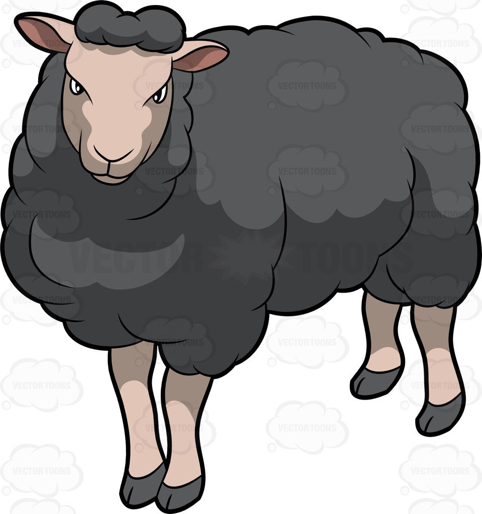 black sheep clipart gray