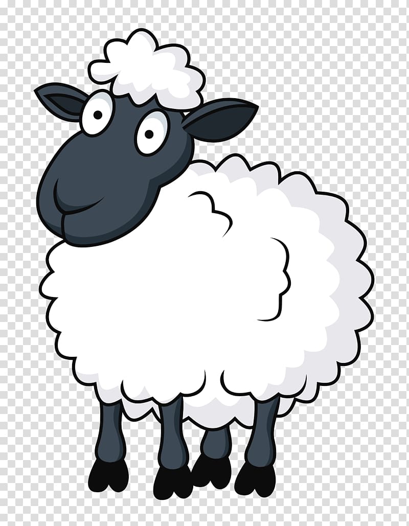 White and black sheep illustration, Sheep Cartoon , sheep