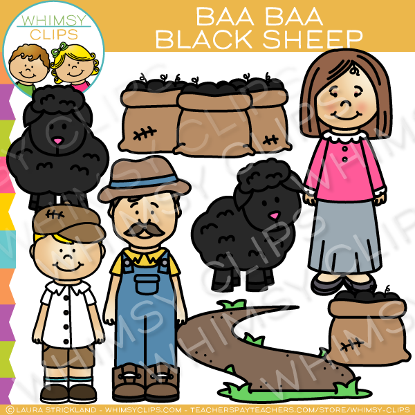 Baa Baa Black Sheep Nursery Rhyme Clip Art