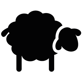 Black sheep silhouette.