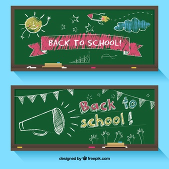 Chalkboard Banner Vectors, Photos and PSD files