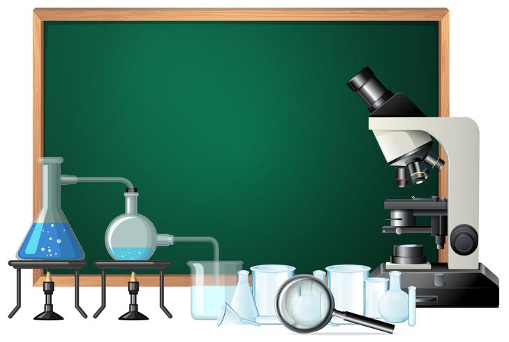 Blackboard science equipments.