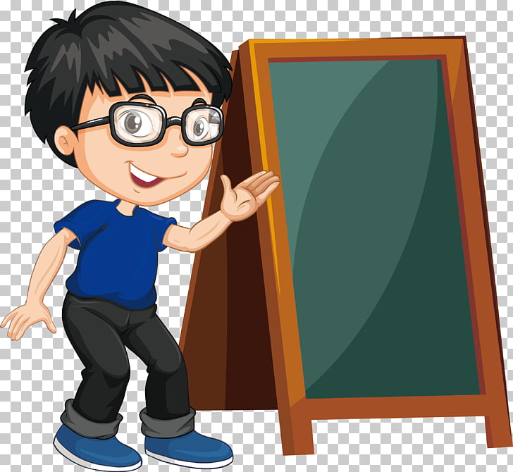 Student Boy Illustration, blackboard with boy PNG clipart