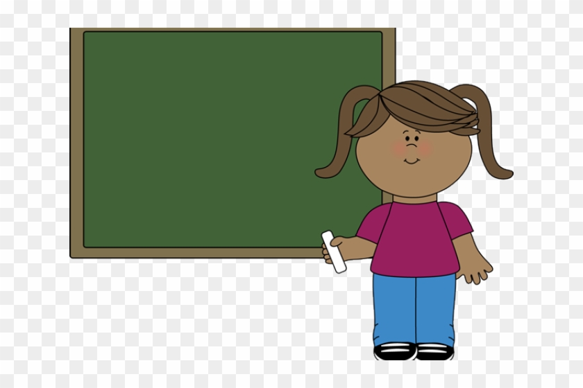 Girl student blackboard.