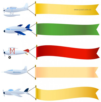 Airplane with banner clipart free